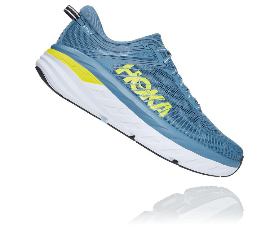 Hoka One One Bondi 7 Löparskor Herr - Blå - ROFQY-0489